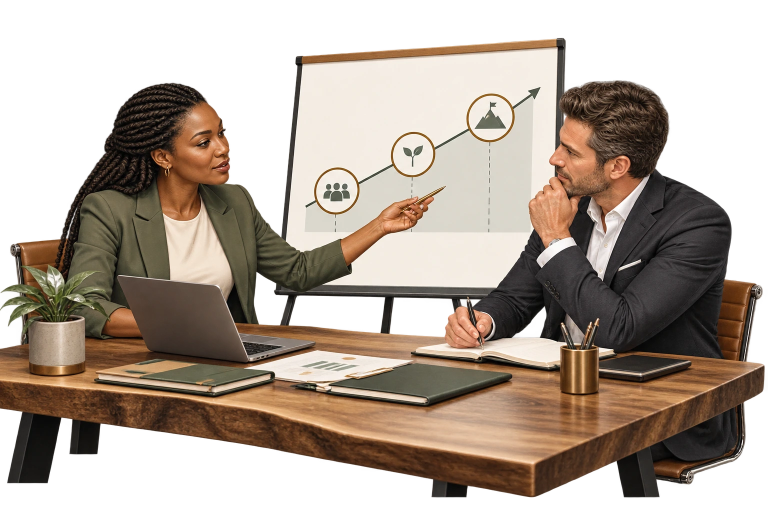 Ongoing U.S. Business Development: illustrated business support scene.